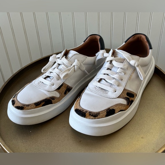 COLE HAAN GRANDPRO RALLY COURT SNEAKER | SIZE: 7 | WHITE LEATHER/CALF HAIR | EUC - Picture 4 of 9